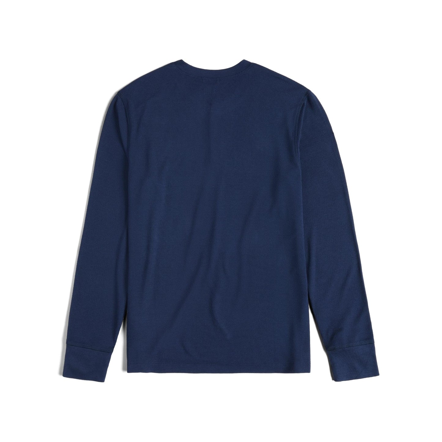Back View of Topo Designs Global Waffle Henley - Men's in "Midnight"