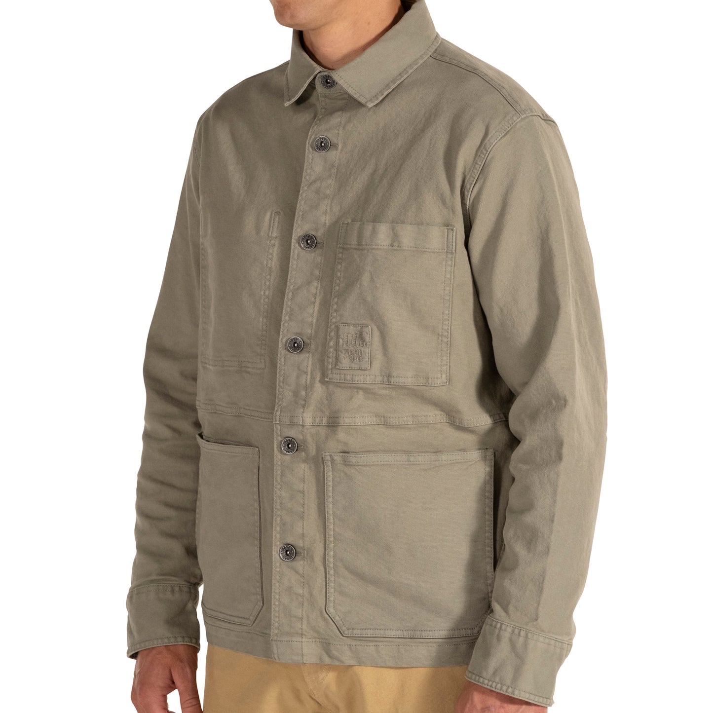 General Detail shot of Topo Designs Dirt Utility Jacket - Men's  in "Dried Sage"
