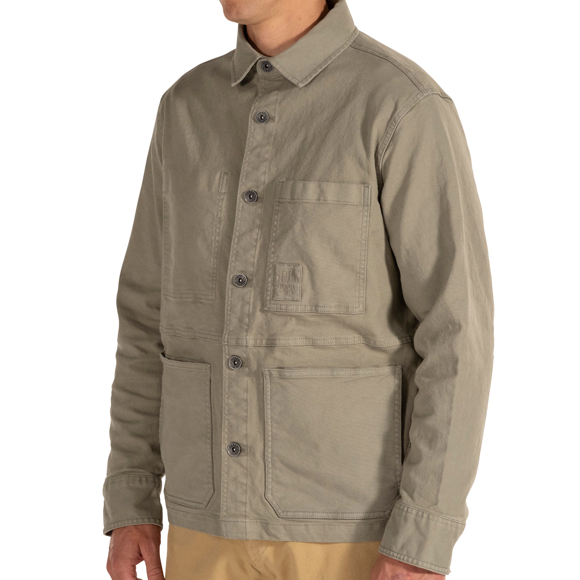 General Detail shot of Topo Designs Dirt Utility Jacket - Men's  in "Dried Sage"