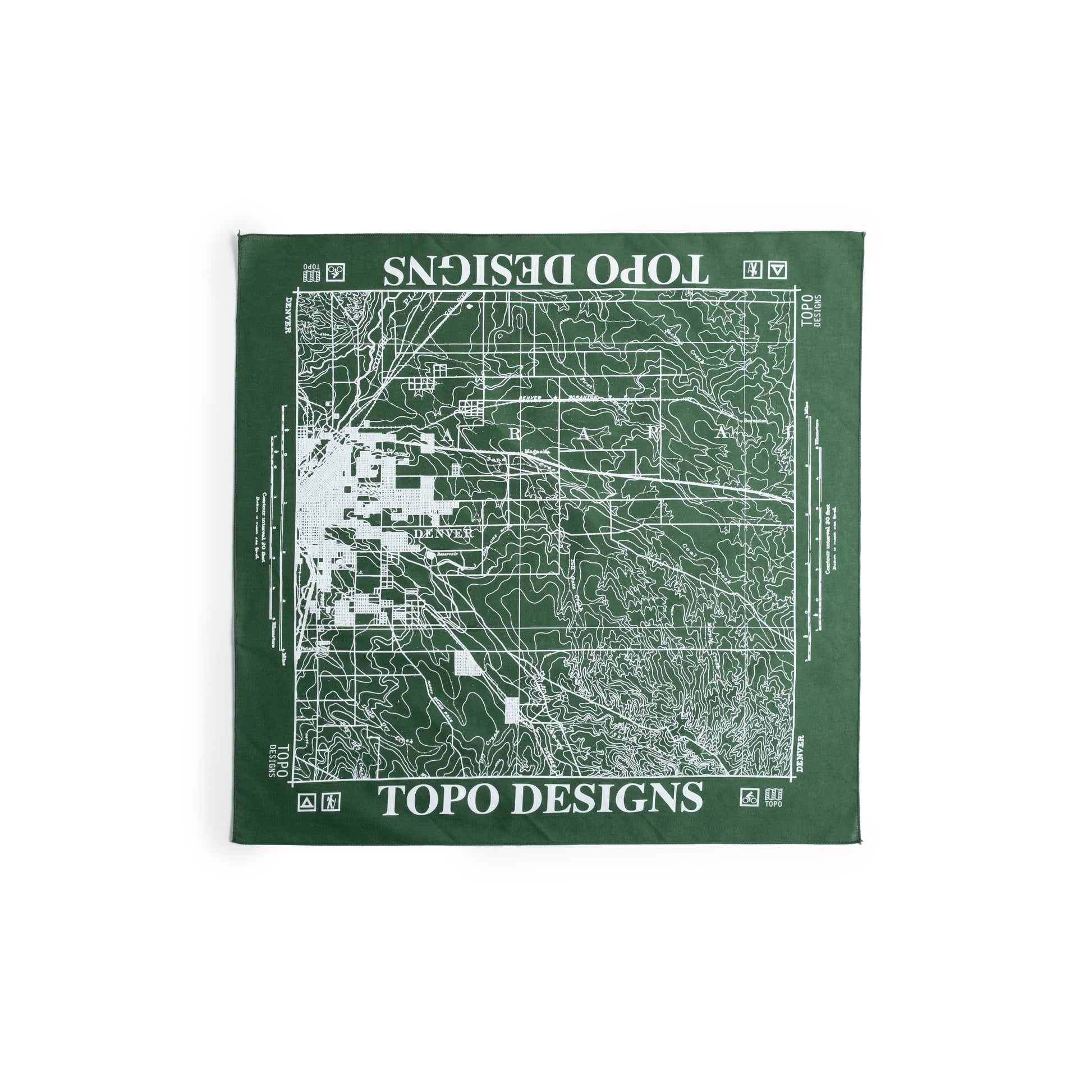 Topo Designs x Pine Printshop Bandana in "Denver Forest"