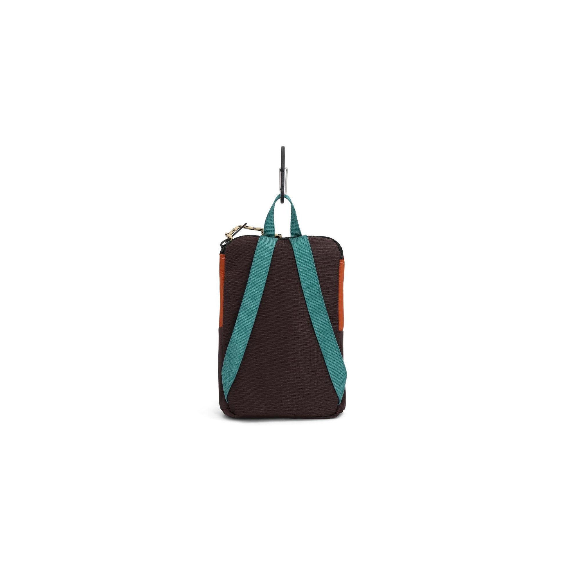 Back View of Topo Designs Rover Pack Micro in "Clay / Chocolate"