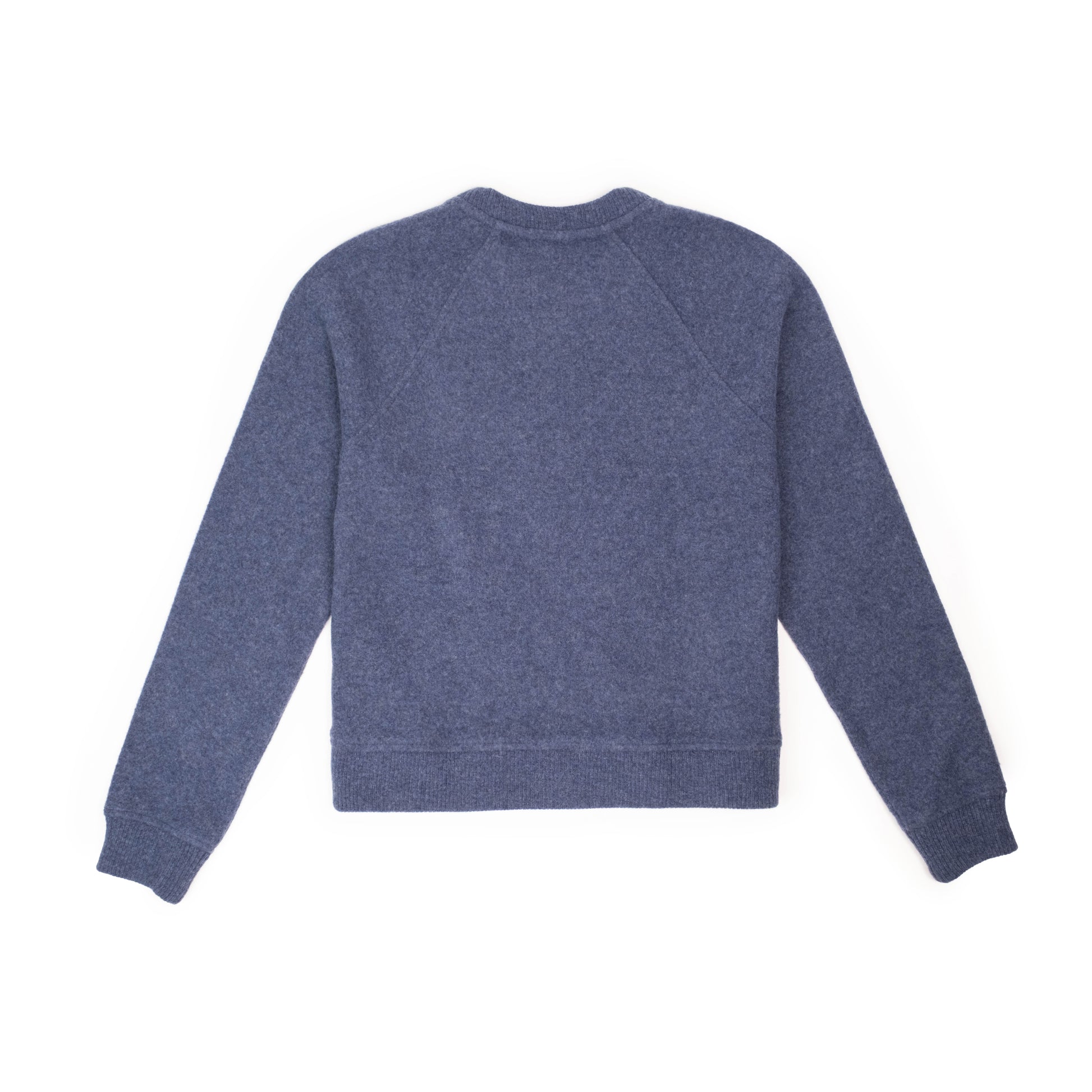Back View of Topo Designs Global Wool Sweater - Women's in "Midnight"