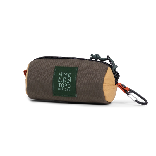 Front Quarter View of Topo Designs Burrito Bag in "Woodland / Goldenrod"