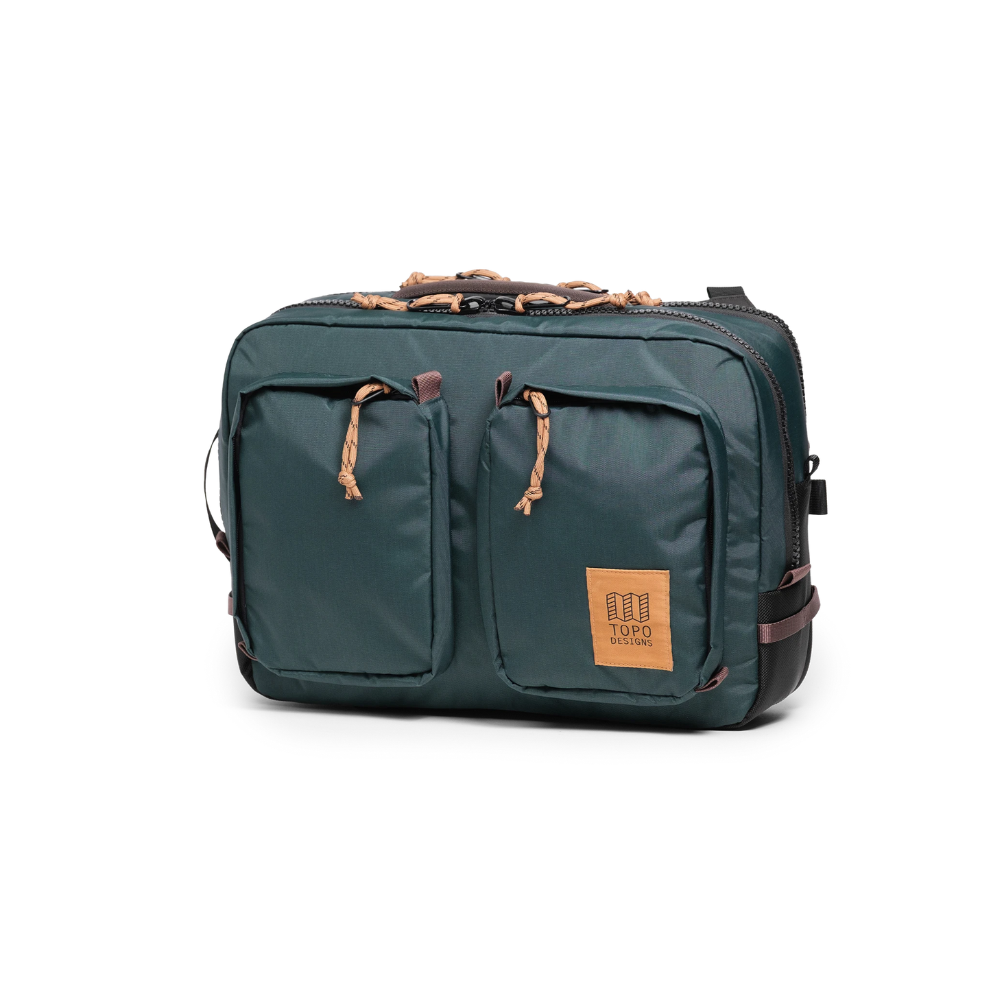 Front View of Topo Designs Global Briefcase in "Woodland / Forest"