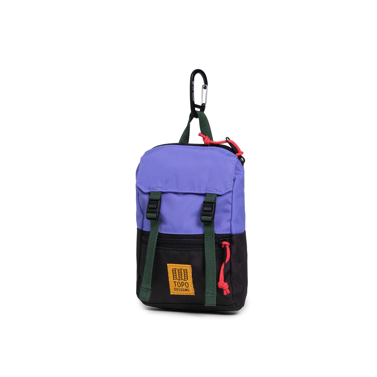 Front View of Topo Designs Rover Pack Micro in "Very Peri / Forest"