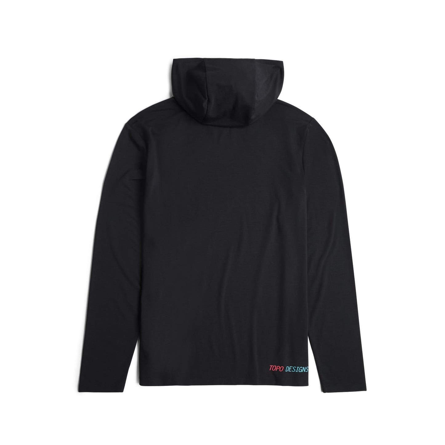 Back View of Topo Designs Global Tek Hoodie - Men's in "Black"