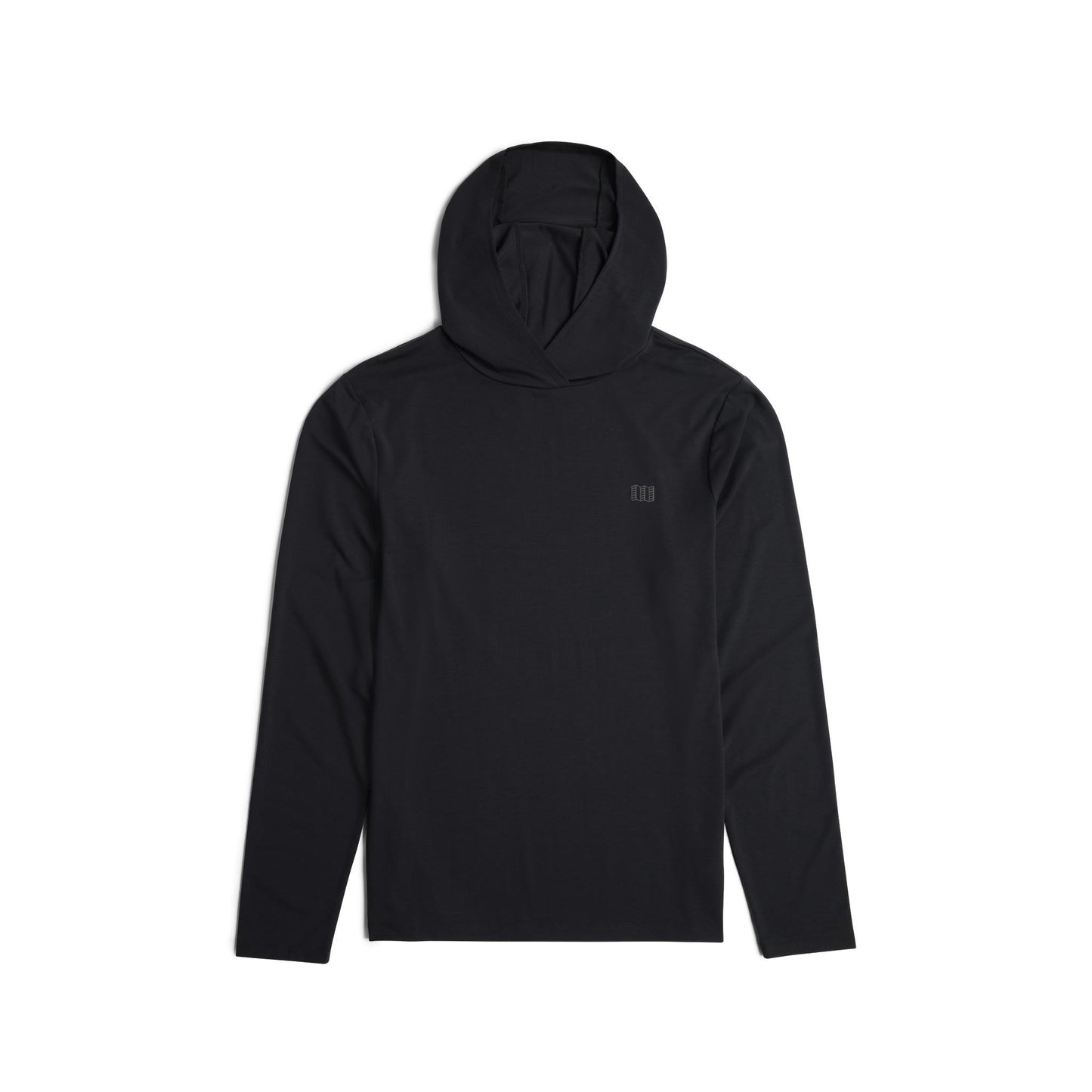 Front View of Topo Designs Global Tek Hoodie - Men's in "Black"