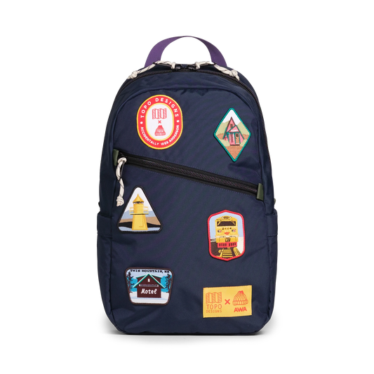 Front image of the Topo Designs x AWA Light Pack in "Navy / Navy"
