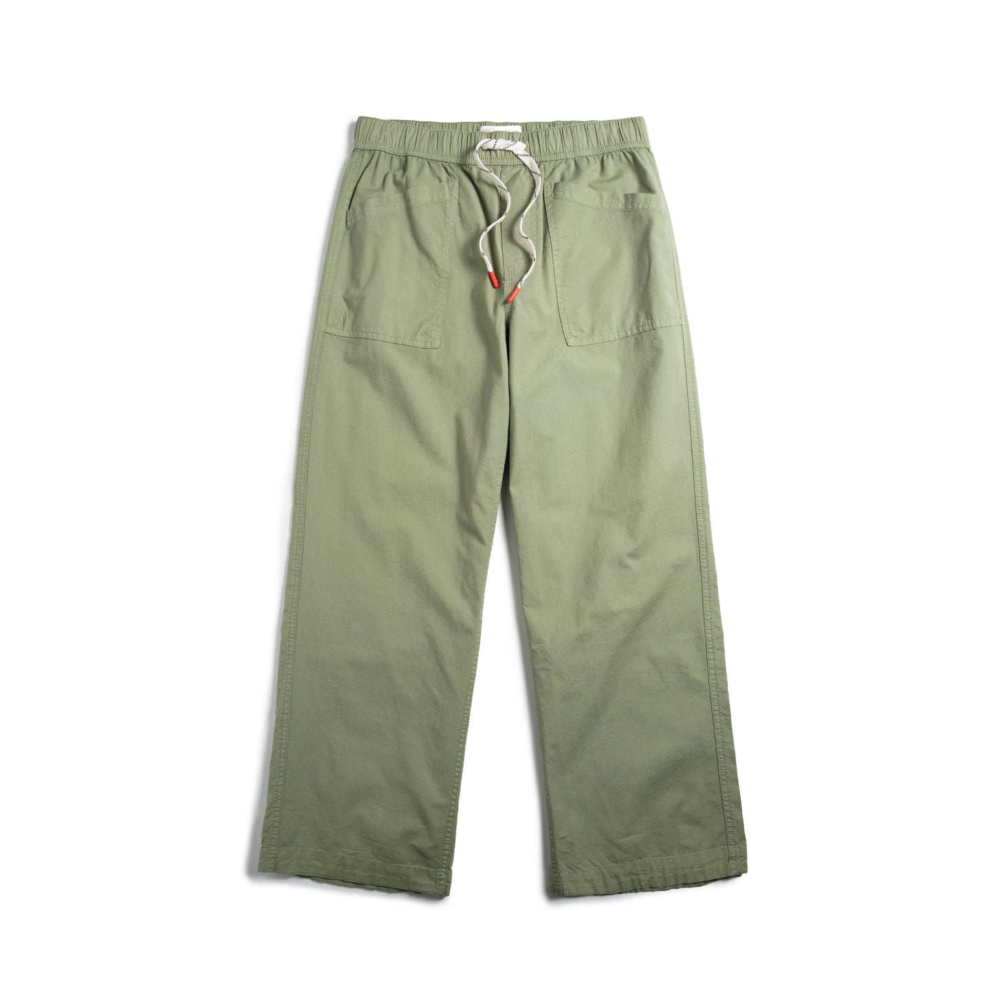 White background flat lay front image of Topo Designs Desert Wide Leg Pants - Women's in "Oil Green"