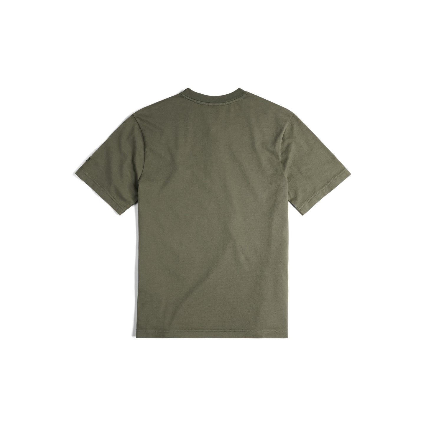 Back View of Topo Designs Dirt Henley Short Sleeve - Men's in "Beetle"