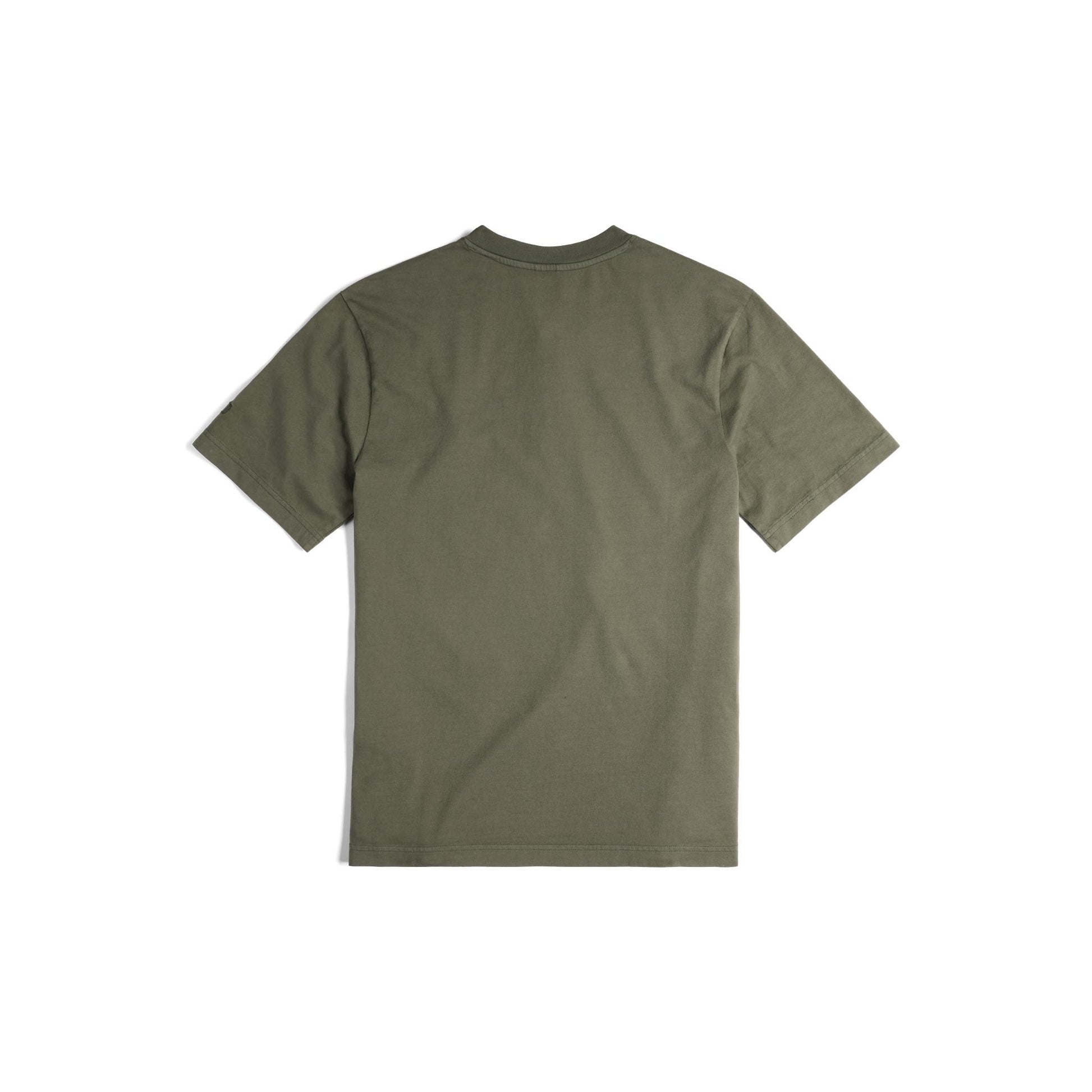 Back View of Topo Designs Dirt Henley Short Sleeve - Men's in "Beetle"