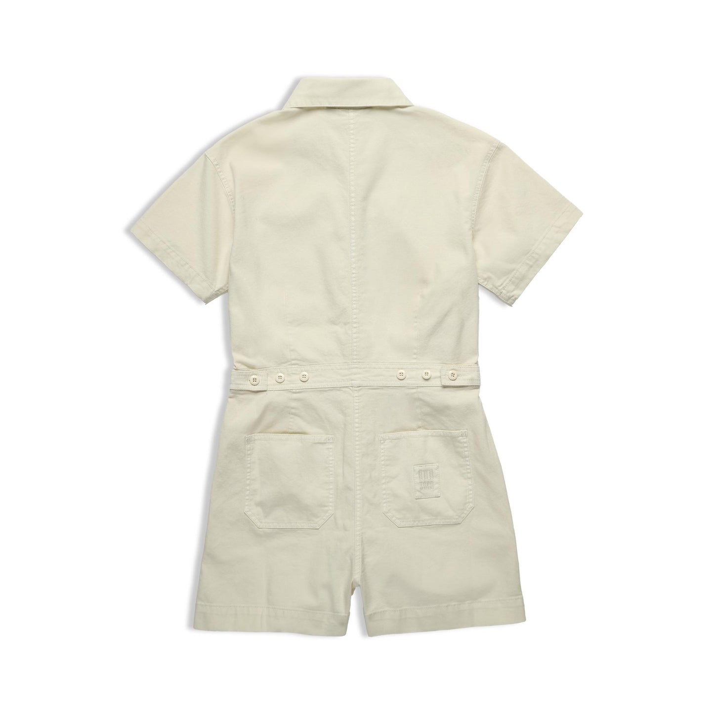 Back View of Topo Designs Dirt Romper - Women's in "Bone White"